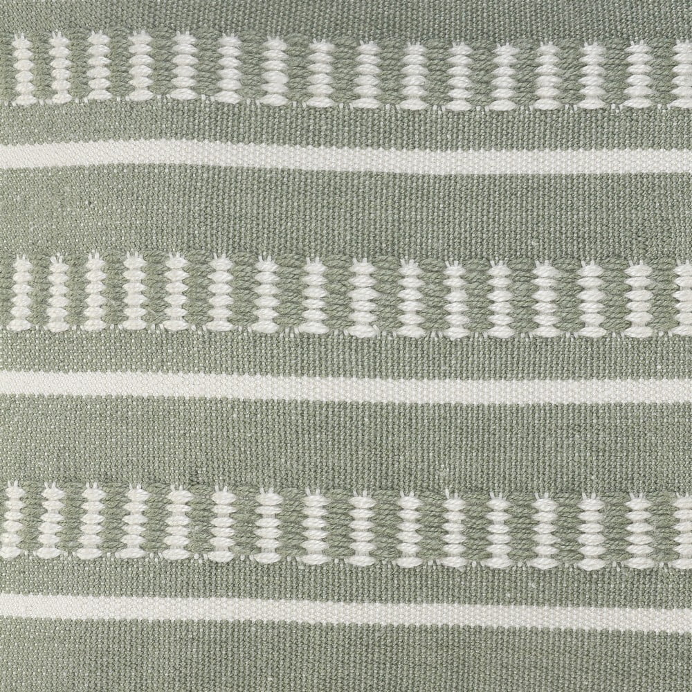 Harlow Hill Bailey 24" x 24" Green/White Striped Outdoor Adult Decorative Throw Pillow