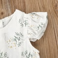 thumbnail image 6 of Bagilaanoe Newborn Baby Girl Summer Rompers Floral Print Fly Sleeve Ruffle Bodysuit + Headband 6M 12M 18M 24M Infant One Piece Jumpsuit, 6 of 6