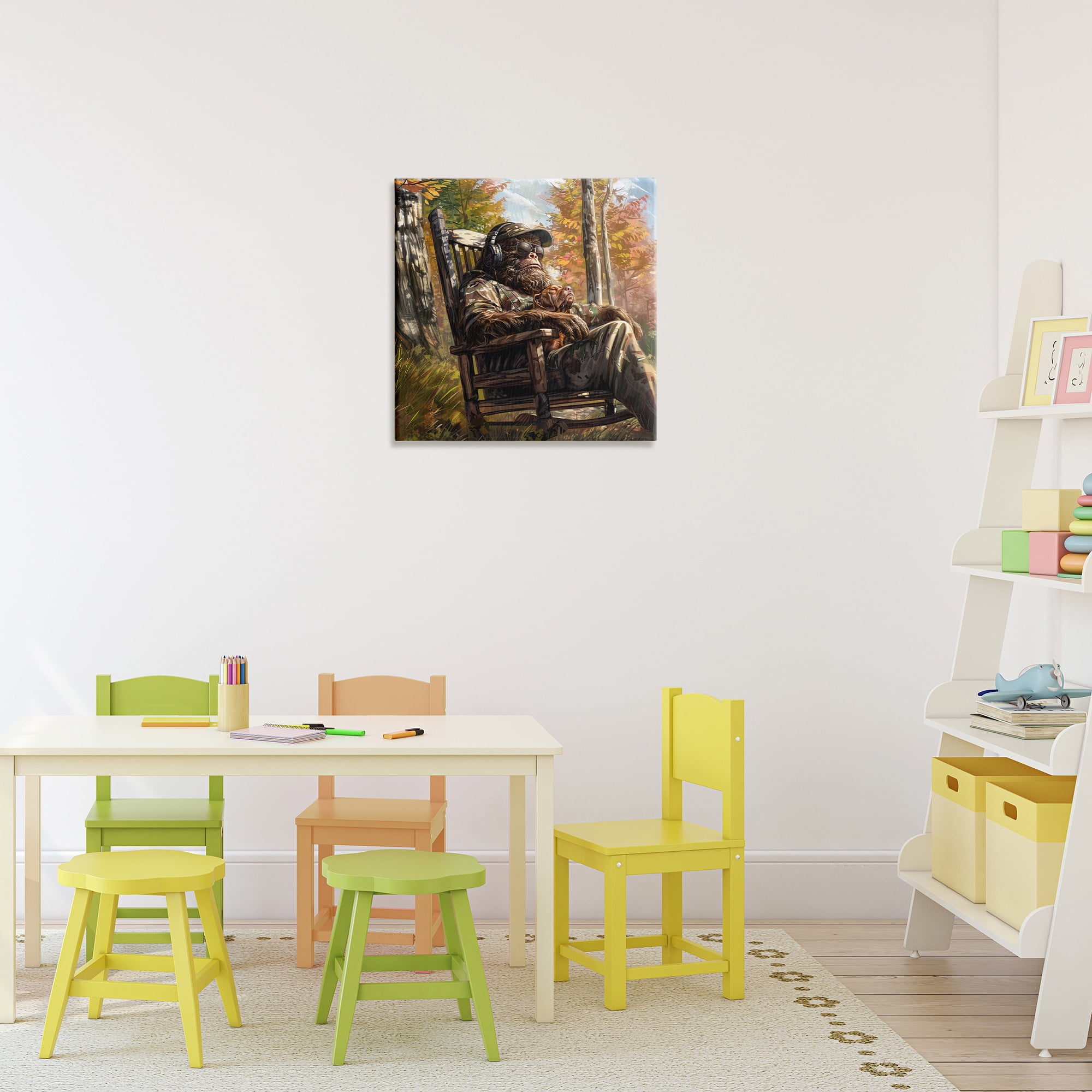 Mythical Creature with Headphones Canvas Wall Art, design by Jim Baldwin