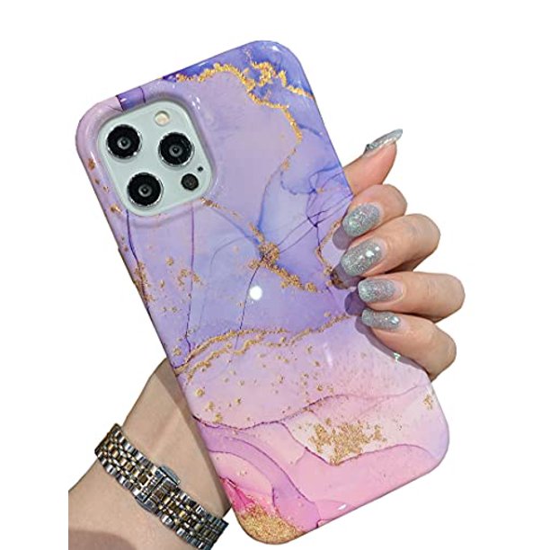 Jeutien Glitter Marble Iphone 12 Pro Max Case Luxury Cute Case For Women Girls Glossy Sparkle Cover With Gold Powder Hard Pc Back Soft Tpu Bumper Heavy Duty Protective Cases