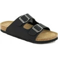 thumbnail image 3 of VENECORE Verano Women's Cork Footbed Sandals Summer Comfortable Cushioned Slide Flat Slip-on, Black, US 5M, 3 of 7