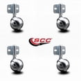 thumbnail image 2 of 2.5 Inch Bright Chrome Metal Ball Caster – Side Mount Bracket – Set of 4 – SCC, 2 of 2