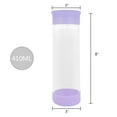 thumbnail image 7 of Clear Water Bottle 14oz / 410ml Wide Mouth Glass Bottles with Strap, Lids for Juicing, Smoothies, Infused Water, Beverage Storage, Purple, 7 of 7