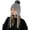 Grey, variant on Women Winter Sherpa Beanie Hats Knit Ear Flaps Peruvian Cover Ears Fleece Lined Fluffy Ski Snow Hat Pompom