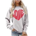 thumbnail image 4 of Luxalzxs Womens Crewneck Sweatshirt Valentine's Day Love Printed Loose Fit Sweatshirt Long Sleeve Hoodless Sweatshirts Pullover Tunic Tops, 4 of 5