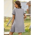 thumbnail image 3 of Ekouaer Women Zipper Front House Coat Short Sleeves Robe Zip Up Bathrobes Short Nightgown with Pockets, 3 of 5