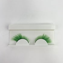 Ayimaskkin False eyelashes,20mm Green Fake Eye Lashes 1 Pair