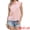 Pink, variant on Women's Cute Floral Tops Ruffle Cap Sleeve Button Down Dressy Shirts XS Pink