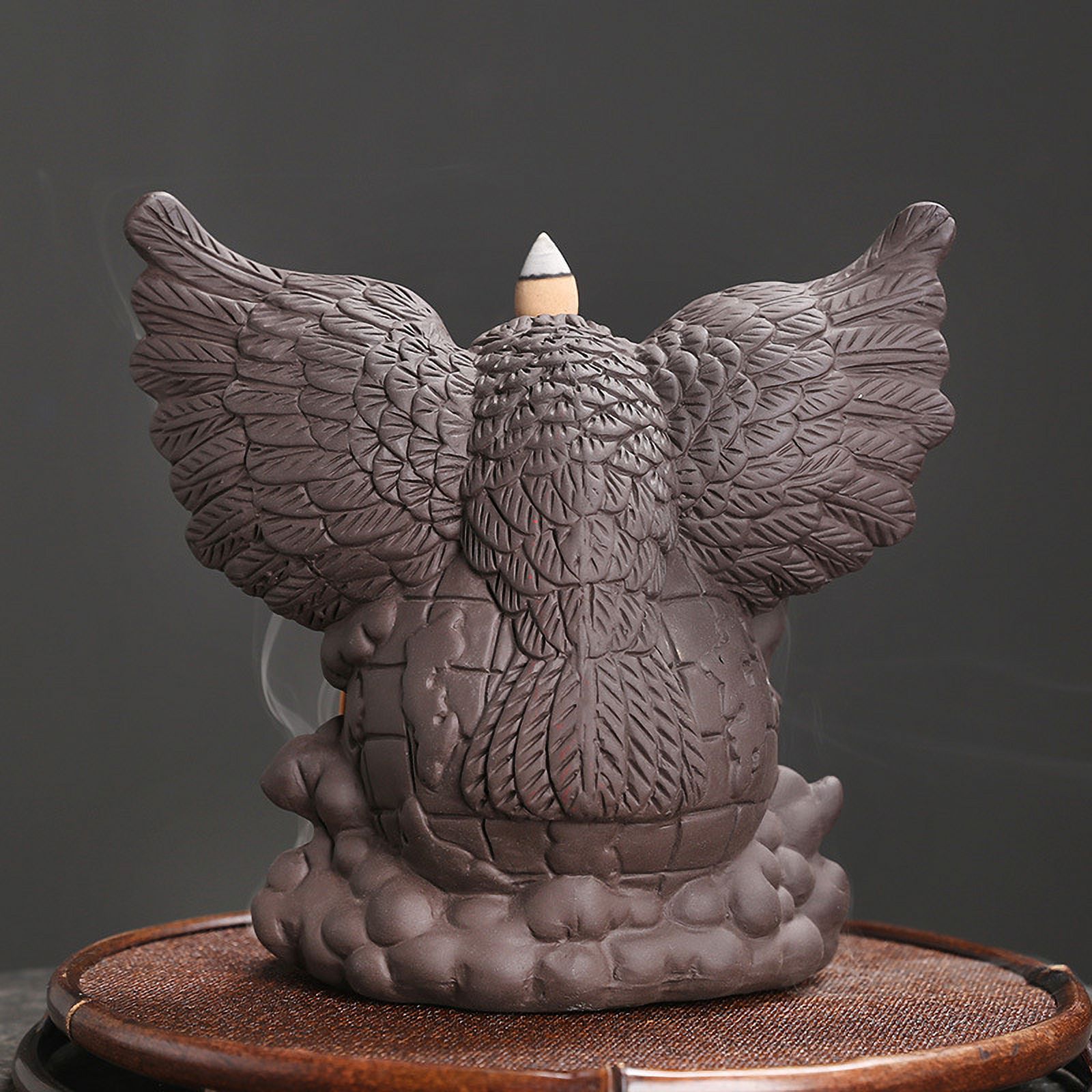 Purple Sand Creative Eagle Backflow Incense Burner Smoke Waterfall Incense Holder Office Teahouse Room Decoration Crafts