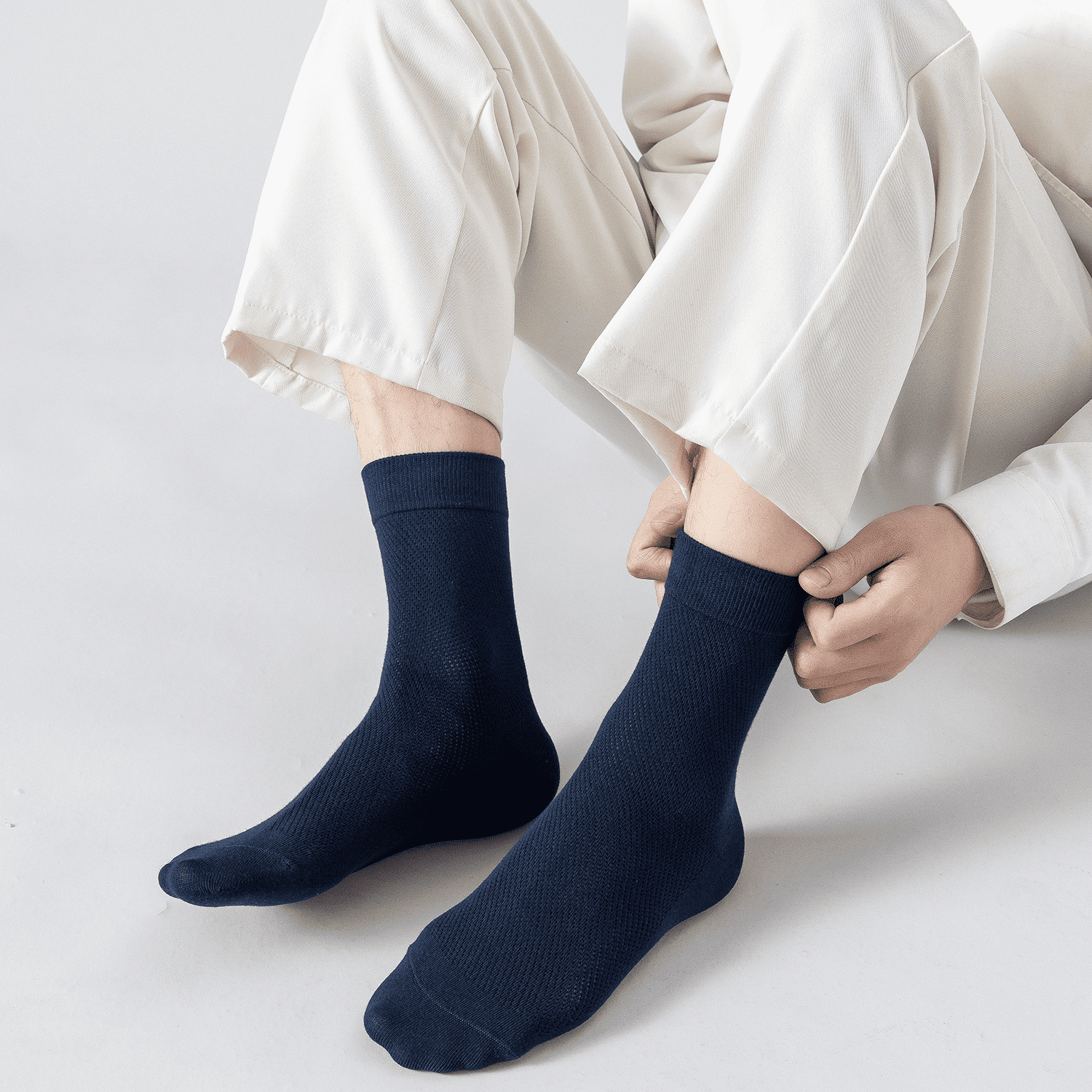 Sookeceks 6 Pairs Thin Cotton Crew Sock for Men, Soft Breathable Lightweight Mens Socks for Casual Size 7-11