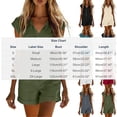 thumbnail image 4 of ClodeEU Women's Short Sleeve Button Front Romper,Casual V Neck Solid Color Shorts Jumpsuit Beige,Women's Plus L, 4 of 8