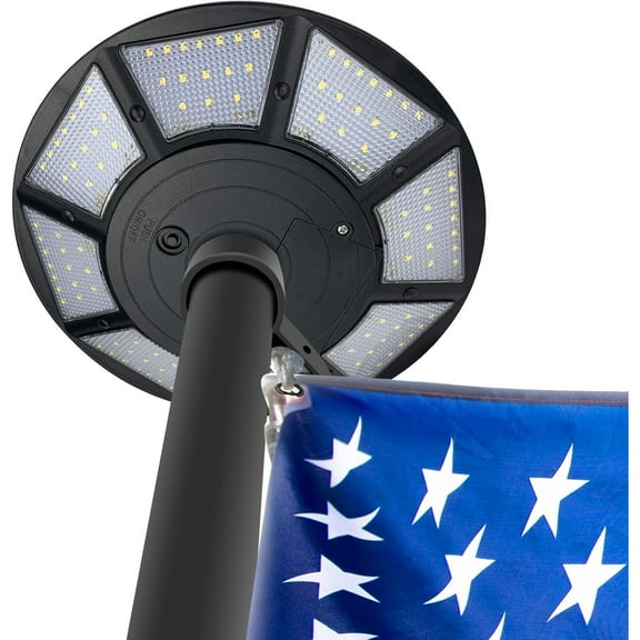 Solar Flag Pole Light Outdoor Dusk to Dawn 200 LED Light Brightest Waterproof Flagpole Light Solar Powered for Most 15 to 25 Ft In-Ground Flag Poles Fits 0.5" Wide Flag Ornament Spindles