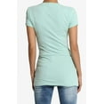 thumbnail image 2 of Women's & Juniors Basic Round Crew Neck Short Sleeve Stretch Cotton Spandex T-Shirts, 2 of 4