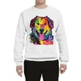thumbnail image 3 of Smiling Dog | Colorful Neon Golden Retreiver | Dean Russo Art Animal Lover Unisex Crewneck Sweatshirt, White, X-Large, 3 of 6
