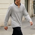 thumbnail image 6 of CFLVAEK Striped Sweatshirts for Men Big and Tall Notch V Neck Pullovers Fashion Fall Long Sleeve Sweatshirt White XXXL, 6 of 6
