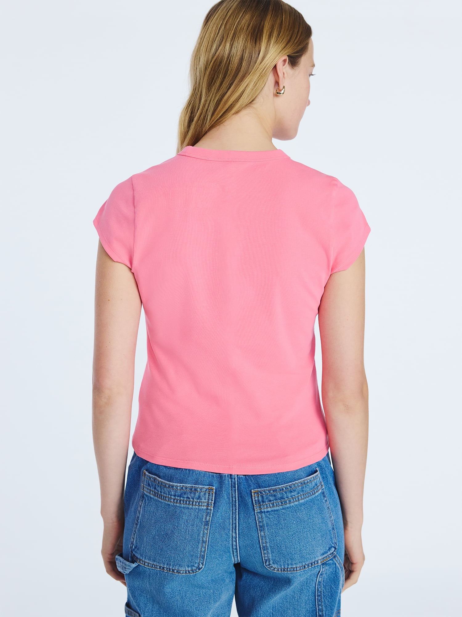 Free Assembly Women's and Women's Plus Cap Sleeve Tee, Sizes XS-4X