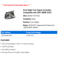 thumbnail image 2 of Front Right Turn Signal Assembly - Compatible with 2001 BMW 325Ci, 2 of 2