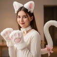 thumbnail image 4 of Slccxzc 4Pcs Cat Ears Design Headband Set with Gloves, Choker, Tail for Party, 4 of 7