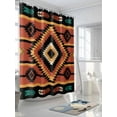 thumbnail image 3 of Fsddascl Aztec Southwest Shower Curtain Set - 72" x 78" Washable Bathtub Curtain with 12 Hooks, Orange Black Boho Tribes Abstract Waterproof Fabric Stall Shower Curtains for Bathroom/Bathtub Décor, 3 of 6
