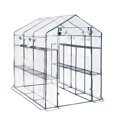 thumbnail image 1 of BeesClover Serre Portative à Entrée Piétonne, Structure 57"x85"x77 Pouces avec 8 Tablettes et Panneaux de Ventilation en Maille, 1 of 8