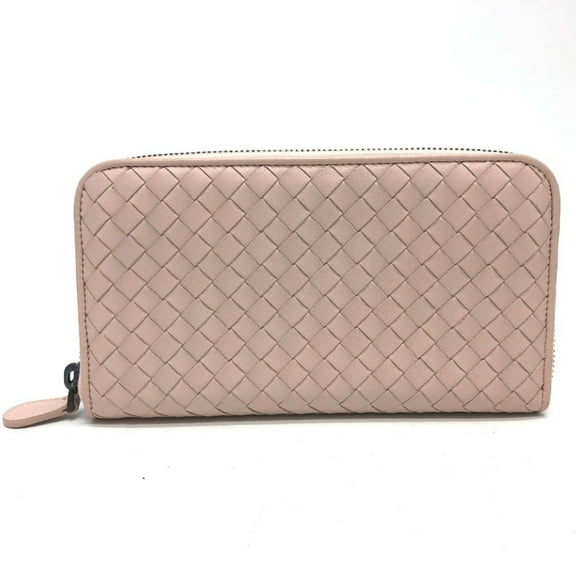 Pre-Owned BOTTEGA VENETA 114076 Intrecciato Round Zipper Long Wallet Leather Women's... (Good)