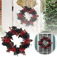 Black And Red Rose Wreath Festive Decorative Prop With Branches spring