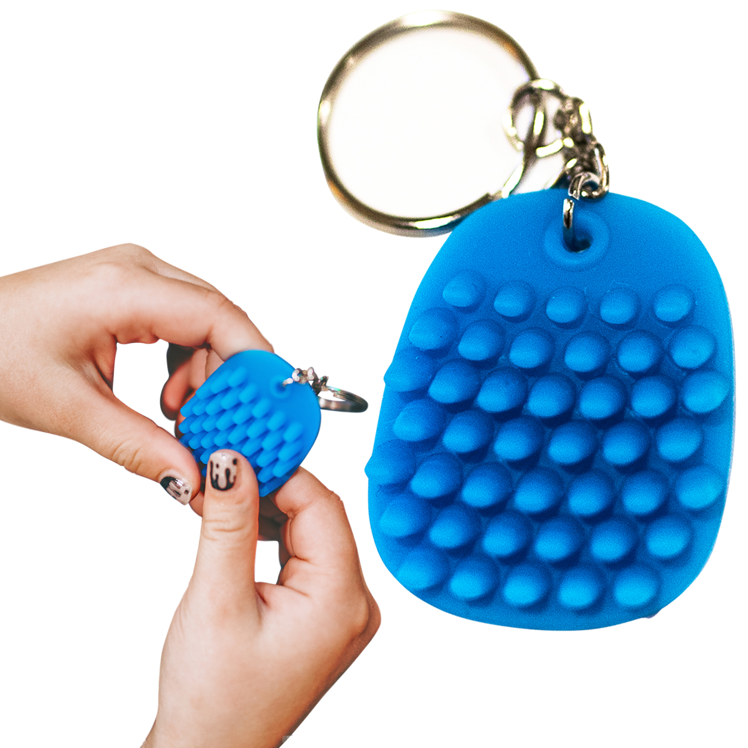 Hedgehog Fidget Keychain, Blue
