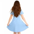 thumbnail image 6 of Maqroz Girls School Uniform Short Sleeve Shirt Dress Tween Girls Lapel Elegant Dresses Button up A Line Ruffle Hem Golf Tennis Summer Mini Dresses with Pockets 5-15 Years, 6 of 8