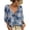 Blue, variant on Aofany Christmas Plaid Ruffle Blouse for Women Deep V Neck Tie Front Puff Sleeve Casual Loose Top Elegant Fashion Shirt