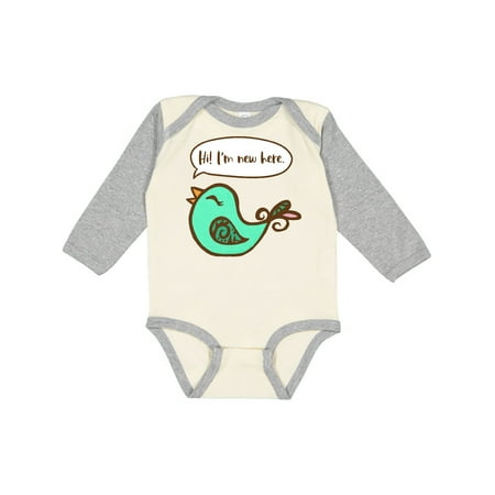 

Inktastic Hi! I m New Here Paisley Bird Gift Baby Boy or Baby Girl Long Sleeve Bodysuit
