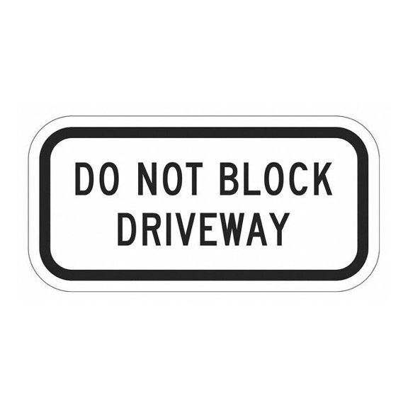 Lyle No Parking Sign, 12" W, 6" H, English, Aluminum, White T1-1641-EG_12x6