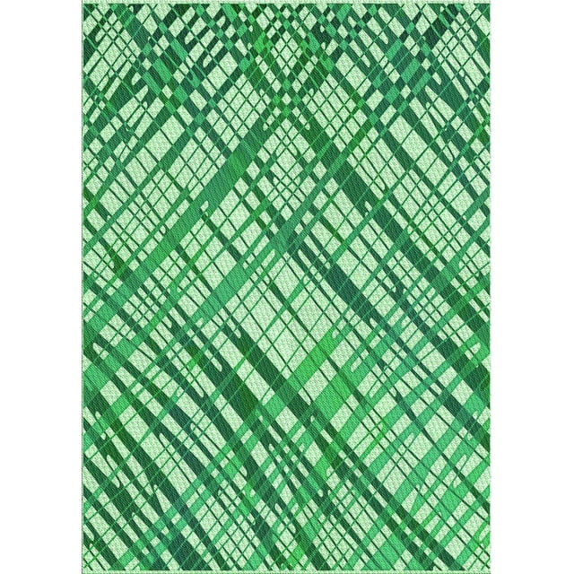 Ahgly Company Tapis d'Intérieur Lavables en Machine, Rectangle, Espace Vert Transitionnel, 7' x 9'