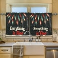 thumbnail image 2 of Yayeee Kitchen Curtains Tier Set of 2 Light Filtering 57"x36" Over Sink Window Panels, Black Christmas Light, 2 of 7