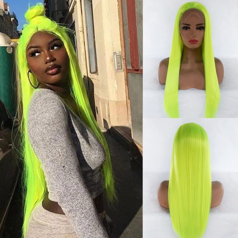 synthetic green wig