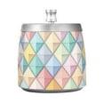 thumbnail image 7 of Yayeee Ashtray with Lid for Cigarette Smokeless Stainless Steel Home Ash Holder, Colorful Geometric, 7 of 7