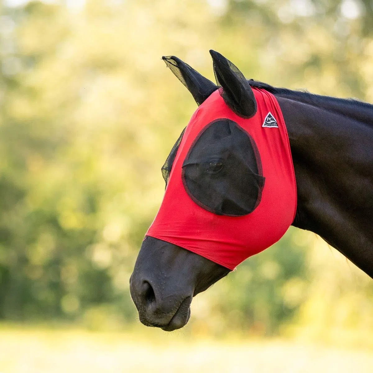 Jeffers Lightweight Horse Fly Mask with Nylon Mesh Eyes & Ears Size Full Red UV