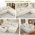 thumbnail image 3 of Reliancer Cloud Sectional Couch with Convertible U Shaped Couch, 96.8" Modern Modular Sofa with 5 Pillows, Boneless Corduroy Upholstered Deep Seat Couches for Living Room Bedroom, Beige Right, 3 of 8