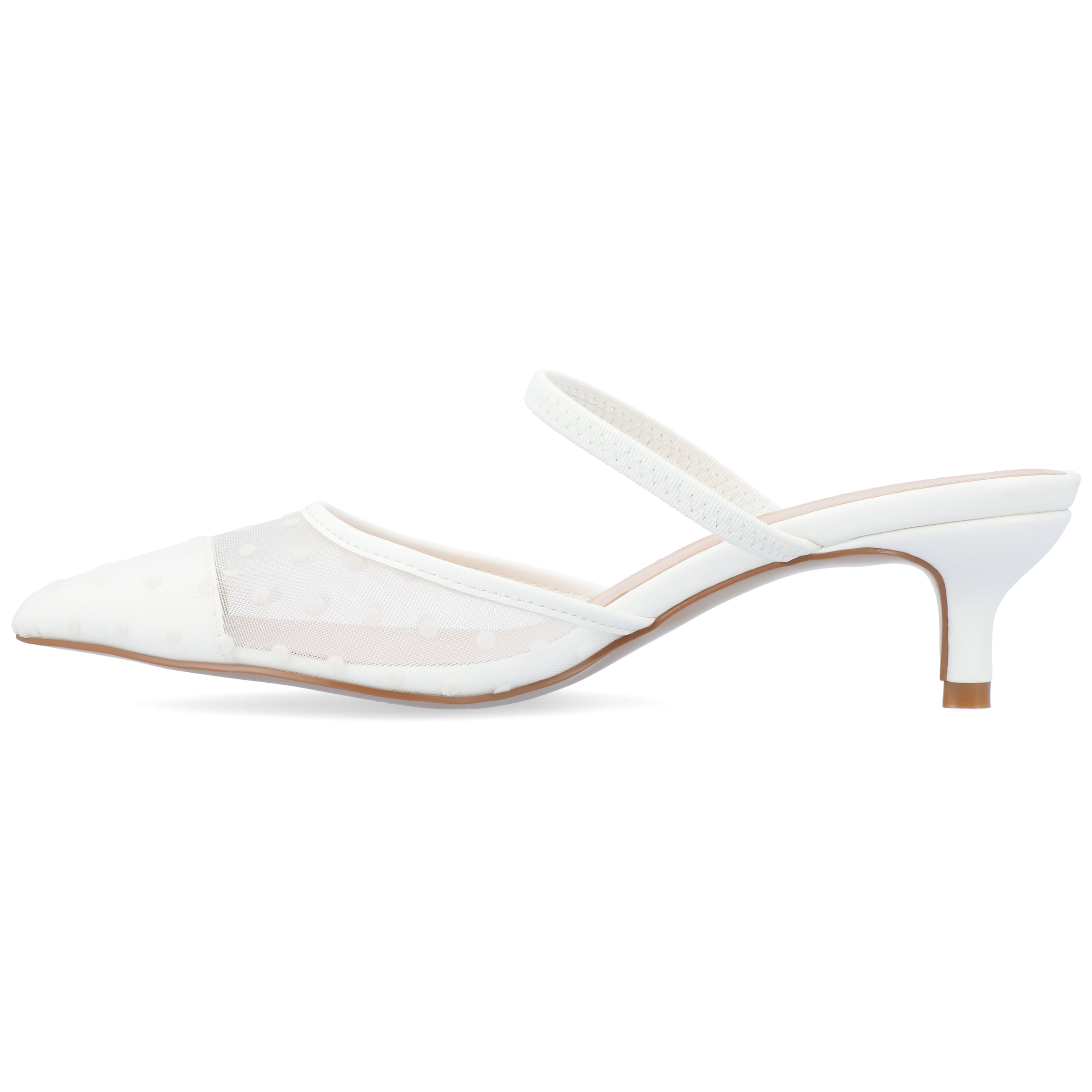 Journee Womens Allana Slip On Kitten Heel Mule Pumps