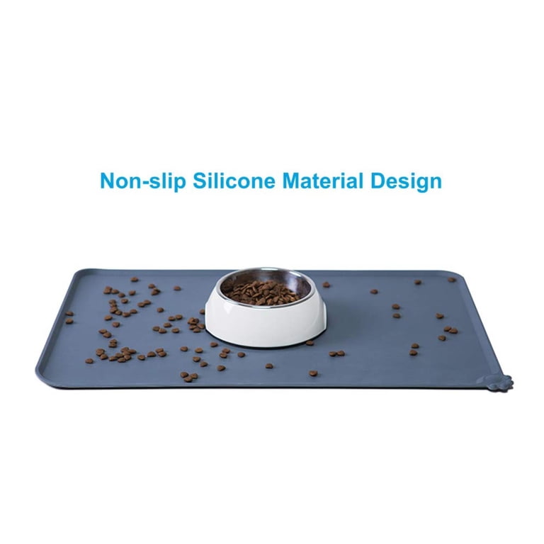 QiShi Silicone Pet Food Mat, 18.5" x 11.8" Red photo 5