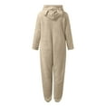 thumbnail image 6 of MKOSPLRT Girls Fleece Onesie Animal One-Piece Pajamas Kids Zip-Front Hooded Sleepwear Soft Comfy Fuzzy Jumpsuits 4-14 Years, 6 of 7