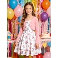 thumbnail image 6 of Aideaone Girls Dress Set Floral Spaghetti Strap Dress with Cardigan for Tweens Teens 7-14 Years, 6 of 7