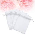 thumbnail image 1 of FUTUREORYY 100Pack Organza Present Bags Drawstring Pouch Organza White Wedding Bag, 1 of 7