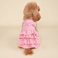 thumbnail image 3 of Dog Clothes Tiered Ruffle Dog Dress with Pink Bow Lightweight Breathable Sleeveless Pet Sundress Summer Fashion Outfit for Small Medium Dogs Cats and Puppies Daily Wear, 3 of 7