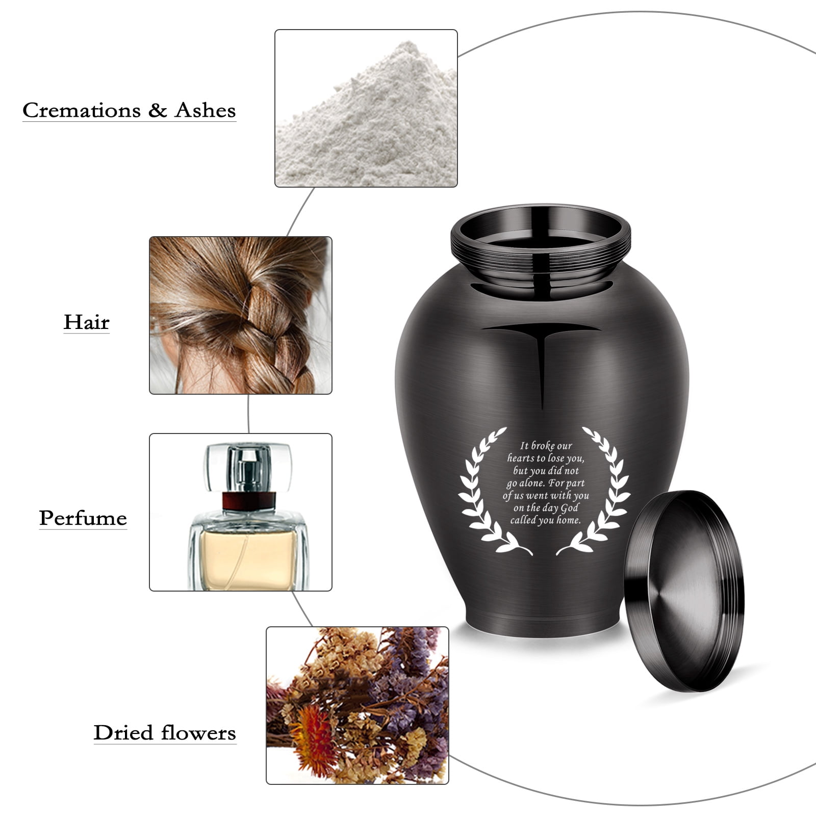 Olive Leaf Human / Pet Urn for Ashes 8.26 Inches Keepsake Urn for Human / Pet Ashes Olive Leaf Mini Urn Stainless Steel Ashes Holder Big Ash Urn for Ashes