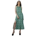 thumbnail image 1 of Moomaya Sleeveless Halter Neck Maxi Dress Printed Front Slit Women Summer Dress, 1 of 1