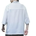 thumbnail image 3 of hopeusnice Men's Cowl Neck T-Shirt Baggy Loose Fit Short Sleeve Solid Color Tunic Tops Blouse White XL, 3 of 3