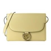 New Gucci GG Ring Cream Calfskin Leather Medium Shoulder Bag 589471