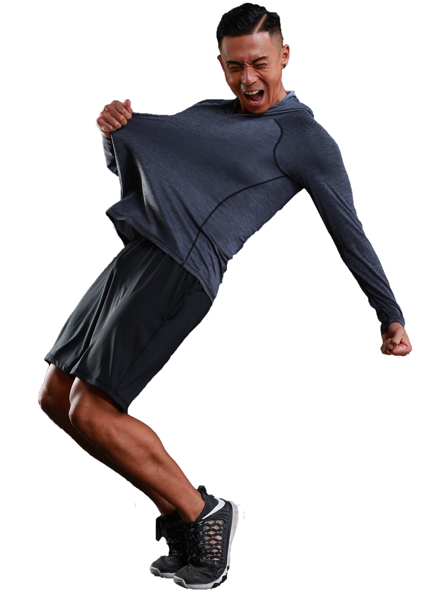 Magiftbox Mens Long Sleeve Raglan Pullover Sweatshirts Lightweight Active Gym Workout T-Shirts T13