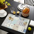 thumbnail image 4 of Pioneer Flower Floral Print Pattern Summer Placemats Table Placemats Set Of 4-Linen Kitchen Washable Placemats Table Mats 12x18 Inch Non-Slip Heat Resistant, 4 of 6