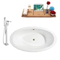 thumbnail image 3 of Cast Iron Tub, Faucet and Tray Set 65" RH5441WH-GLD-100, 3 of 7